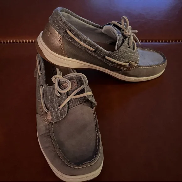 EUC Sperry Women’s Light Gray Boat Shoes, 10 - Picture 6 of 7
